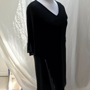 NWT classic Black faux wrap dress with a little flare  size L